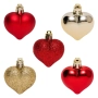 Комплект коледни орнаменти сърца червено-златни 5 см 9 бр._1198778, снимка 1