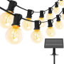 Yuucio LED соларни стрингови лампи, 15 м G40, с 25+1 нечупливи крушки, снимка 1 - Соларни лампи - 44572439