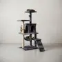 Котешка драскалка с къщичка, хамак и рампа, 125 см, тъмносива, снимка 1
