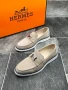 Hermes Мъжки Бежови Мокасини Естествена Кожа Хермес Код E536, снимка 1