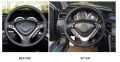 Кожен калъф за волан за шиене със син шев за Honda Accord 8 2008-2015г Перфорирана кожена тапицерия, снимка 3