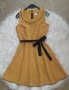КРАСИВА жълта рокля с черно коланче, снимка 1 - Рокли - 41965025