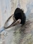 Винтидж сребърен пръстен с черен оникс , снимка 1 - Пръстени - 41270842