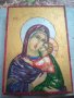 Стара ръчно рисувана икона в отлично състояние Богородица, снимка 4