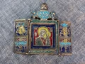 Старинна  руска царска  икона-триптих от XIX  век, снимка 1