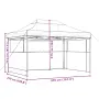 vidaXL Сгъваема парти шатра pop-up с 3 странични стени зелена, снимка 9