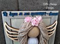 Рамка покана за кръстници с ангел, снимка 2