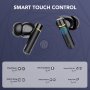 Безжични слушалки Bluetooth 5.3 Ipx7 водоустойчиви, управление с докосване, черни, снимка 2