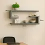 Рафт за стена, 2 броя в комплект, бели, 60х15x20 см, снимка 7