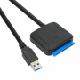 Кабел адаптер USB3.0 - SATA+Power Combo Черен VCom SS001191 Cable Adapter USB to SATA3, снимка 3