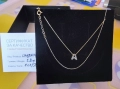 Ново нежно златно синджирче с буква А - 14к.злато, проба 585/ 1,80гр., снимка 3