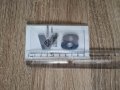 Фолксваген Volkswagen V8 емблема надпис сребрист, снимка 2