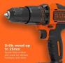 BLACK+DECKER 18V ​​перфоратор с батерия, зарядно устройство и куфар, BCD700S1K, снимка 2