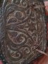 Стара дамска кожена чантичка ръчна маисторска изработка с красиви флорални орнаменти 38777, снимка 7
