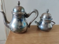 Немски сервиз чайник и захарница от посребрен метал, снимка 1