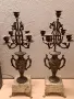 два френски ретро свещника с мраморен пиедестал , снимка 1