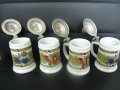 № 7145 четири стари макил порцеланови халбички  - с метални капачета, снимка 3