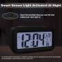 Дигитален постоянно светещ LED часовник на батерии с термометър аларма, снимка 2