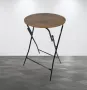 Сгъваема маса, Кръгла, Кафява, 44.5x65.5см, MDF, снимка 1