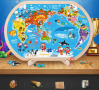 Дървен пъзел Морски Свят - Карта на света в рамка, снимка 1 - Игри и пъзели - 36512126
