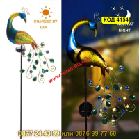 Градинска соларна лампа LED, във формата на паун - КОД 4154, снимка 18 - Соларни лампи - 44681841