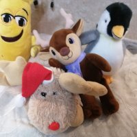 Коледни симпатични плюшени играчки - еленче, пингвинче, маймунка, и банан от Лидл, снимка 4 - Плюшени играчки - 30896832