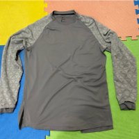 ''Nike Pro Long Sleeve Training Top Grey''оригинална мъжка блуза Л размер, снимка 1 - Спортни дрехи, екипи - 39128369