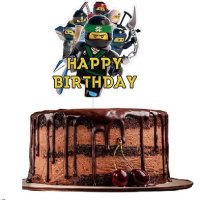 2 вид Лего Нинджаго Ninjago Happy Birthday Картонен топер украса декор за торта рожден ден парти, снимка 1 - Други - 44433750