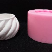 3D Спирала обла голям силиконов молд форма калъп кашпа саксия свещ свещник, снимка 1 - Форми - 39546962