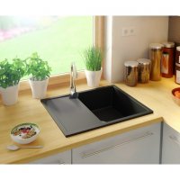 Кухненска мивка от Гранит модел Ибиса 620 Компакт - Черна, снимка 3 - Други - 35868647