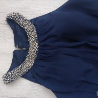 Дълга официална бална рокля в тъмно синьо, снимка 6 - Рокли - 40386041