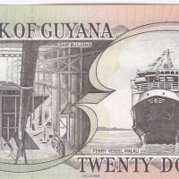 20 долара 1996, Гвиана, снимка 2 - Нумизматика и бонистика - 36277271