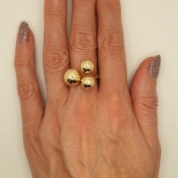Дамски златни пръстени  с топчета  -14К, снимка 4 - Пръстени - 38938745