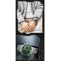 Мъжки часовник Naviforce, Неръждаема стомана, Хронограф, Зелен / Сребрист, снимка 10 - Мъжки - 41686568