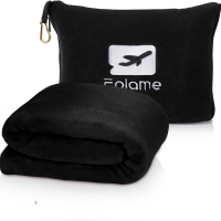 Folame Компактно одеяло/възглавница за самолет 2 в 1 с мека чанта, колан за багаж и щипка за раница, снимка 1 - Други - 44655382