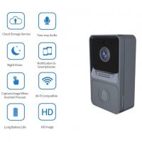 Видео звънец с WiFi интелигентна камера, безжичен звънец с HD изображение,аудио, нощно виждане, снимка 2 - IP камери - 40073691