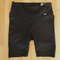 Aimin Black Ribbed Seamless Biker Shorts, снимка 1 - Клинове - 44500489