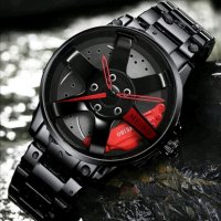 Мъжки луксозен спортен часовник с дизайн на джанта, снимка 1 - Мъжки - 42020114