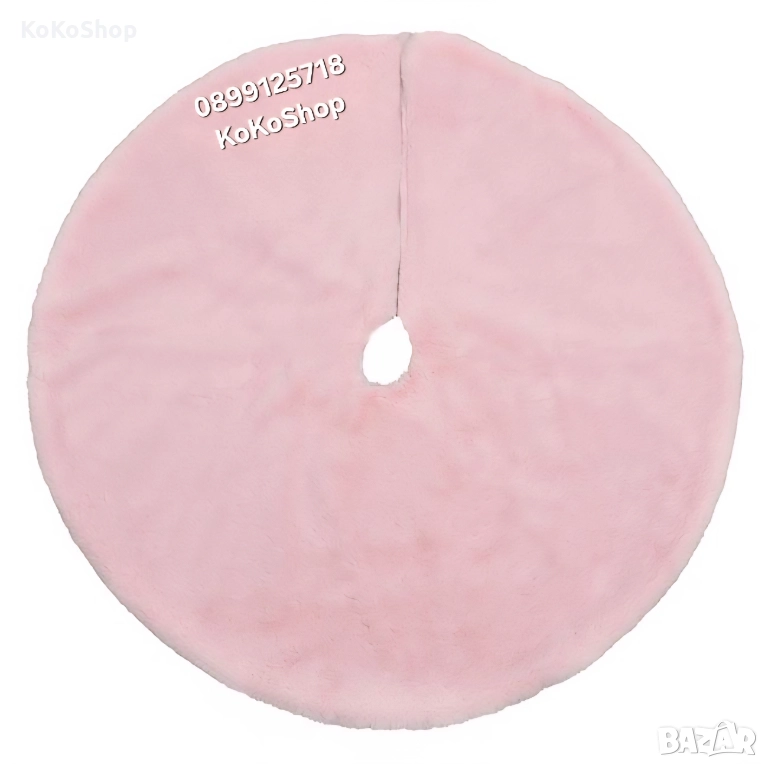 Килимче за елха-60 см./розово килимче за елха/плюшено килимче за елха, снимка 1