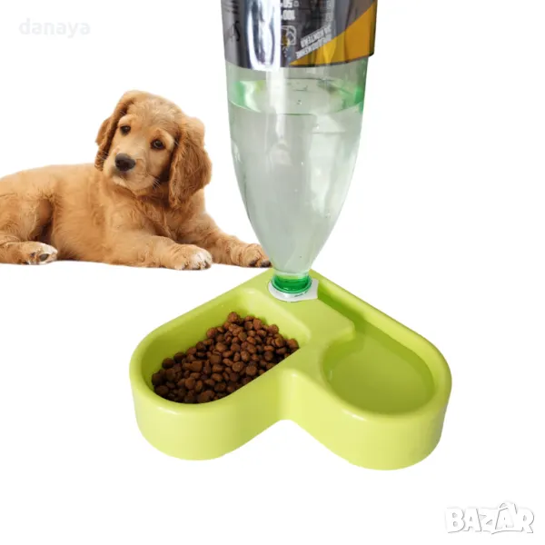 5762 Купа за храна за домашен любимец с дозатор за вода, снимка 1