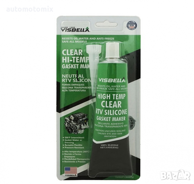 СИЛИКОН ЗА ГАРНИТУРИ VISBELLA,ПРОЗРАЧЕН,ВИСОКОТЕМПЕРАТУРЕН, снимка 1