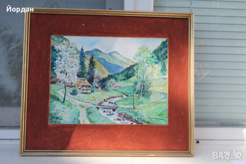 Стар немски акварел, снимка 1