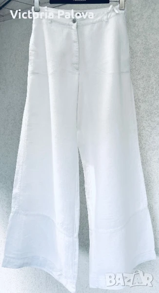 Скъп бял панталон груб лен MISS ETAM Франция, снимка 1