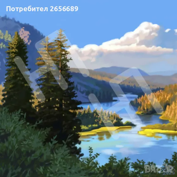 Пейзажи,ръчно рисувани, снимка 1