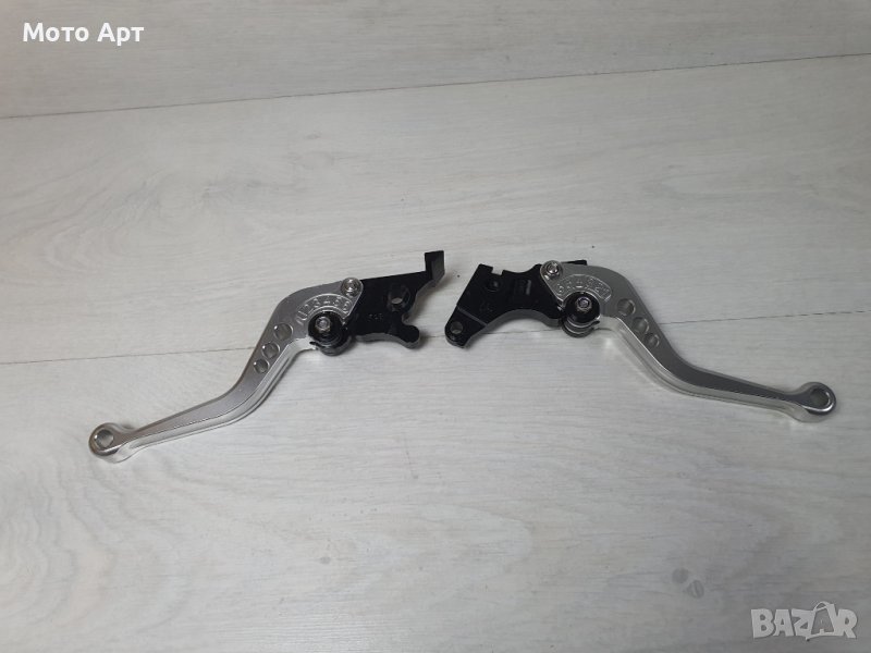 Мото Ръчки за Кавазаки F25 Сребристо с Черно, снимка 1