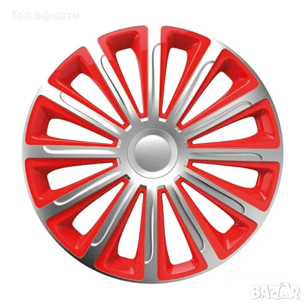 Тасове за джанти 13, 16 цола Versaco trend silver red, снимка 1