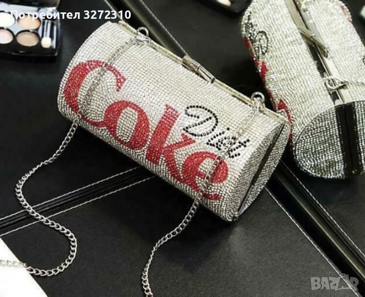 Чанта клъч с камъни Diet Coke, снимка 1