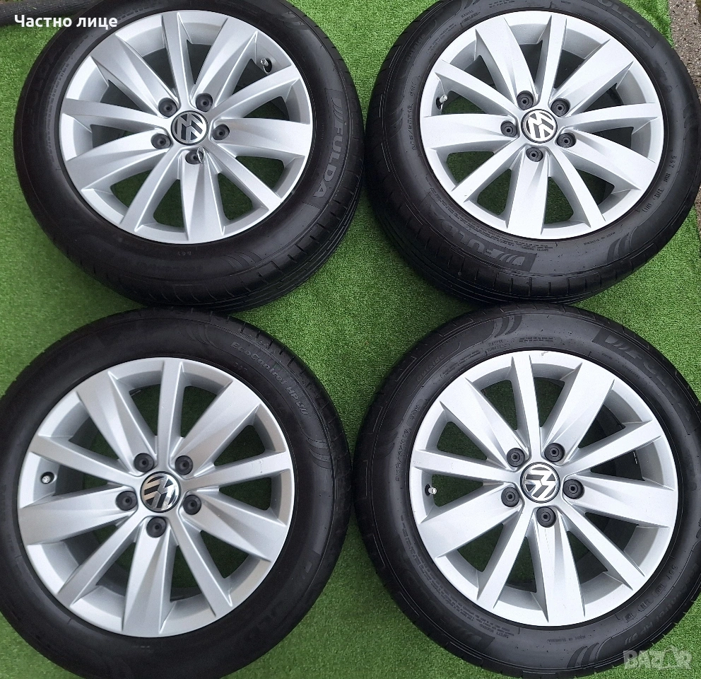 Продавам 4бр оригинални 16-ки джанти с летни гуми за Фолксваген Пасат, Голф, Туран,Джета , снимка 1