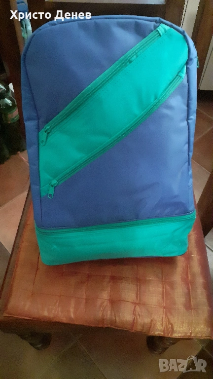 раница много плътна, двойна с изолация между пластовете, стабилен промазан плат, внос от Дания, снимка 1