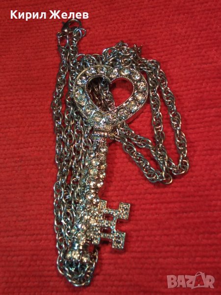 СКЪПОЦЕННО ПОСРЕБРЕНО КЛЮЧЕ - ПЕНДАНТ АРТ НУВО СТИЛ ВИСУЛКА с КРАСИВА ВЕРИЖКА 12604, снимка 1